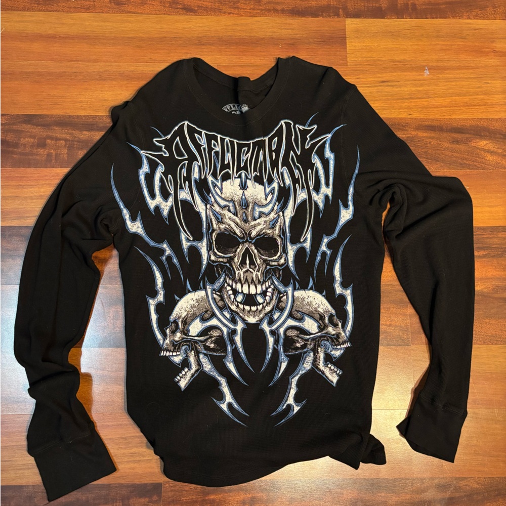 Affliction Black and White Graphic Shirt